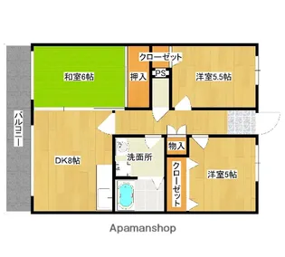大産高取マンション【4階】の間取り