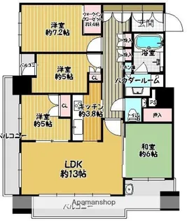 シティハウス六本松ツインタワーズ【11階】の間取り