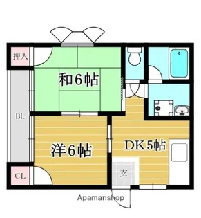 スカイハイツ大橋32【1階】の間取り
