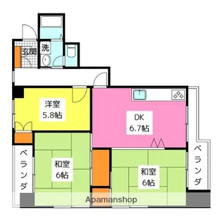 ロマネスク野間【3階】の間取り