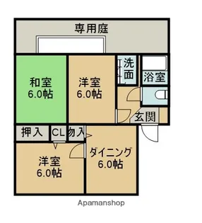 セジュール・アビタシオン【1階】の間取り