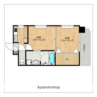 エステート・モア・薬院シャンブル【3階】の間取り