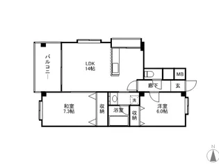 パサデーラ室見【2階】の間取り