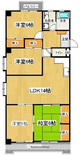 サイドワン【6階】の間取り