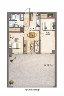サンライフ西公園【1階】の間取り