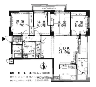 セントラルメゾン大濠一丁目【2階】の間取り