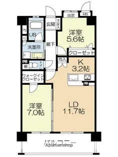 アプリークス百道浜【4階】の間取り