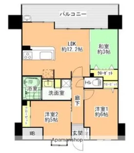 ネオヒューマインド姪浜【6階】の間取り