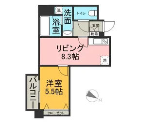 リッツ中央【5階】の間取り