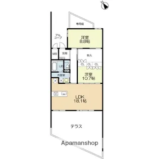 ラクレイス西新レジデンシャルタワー【3階】の間取り