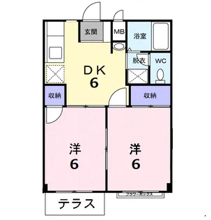 ウルーズ弥生【102号室】の間取り