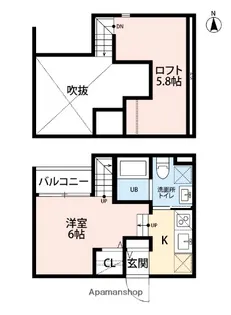 プランドール賀茂【1階】の間取り