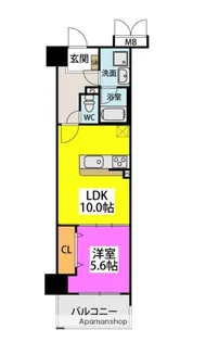 ラフィーネ大手門【2階】の間取り