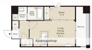 アルティザ大濠公園【7階】の間取り