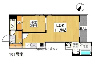 GRANDTICSYM博多【1階】の間取り