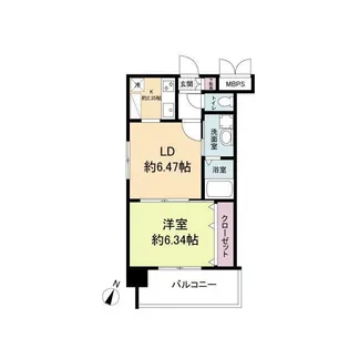 レジディア天神【6階】の間取り