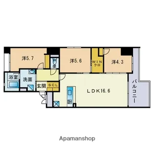 ビエラコート薬院【12階】の間取り