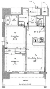 ラファセルフィーナ天神【8階】の間取り