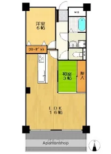 シャンボール大名A棟【3階】の間取り