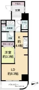 ウェルブライト博多ステーション【8階】の間取り