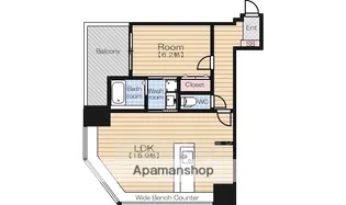 1LDKの間取り画像