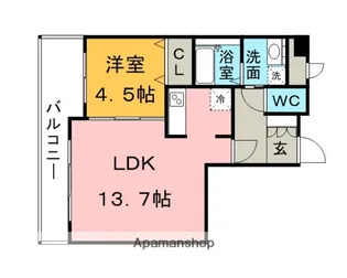 KDXレジデンス大濠ハーバービュータワー【8階】の間取り