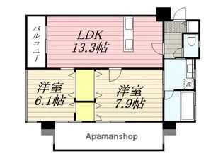 エトランゼ17大濠公園前【9階】の間取り