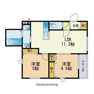クレールメゾン平尾【1階】の間取り