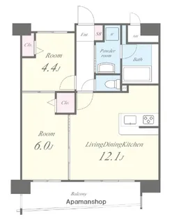 ホワイトアゲート博多【8階】の間取り