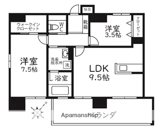 MODERN PALAZZO天神南LEAF【15階】の間取り