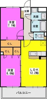 ソシア ハイネスⅡ【4階】の間取り