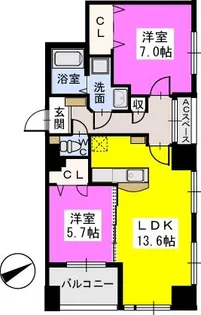 ベイシック薬院【7階】の間取り