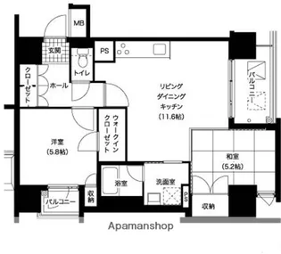 レジディア西新【5階】の間取り