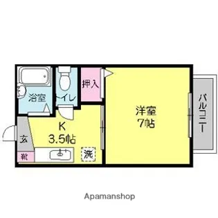 エミナンス福大前【1階】の間取り