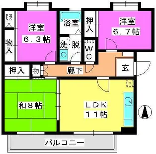 ヴィラウィング【2階】の間取り