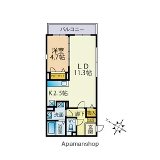 プリモソルジェンテⅡ【2階】の間取り