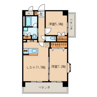 アンバーサルM【2階】の間取り