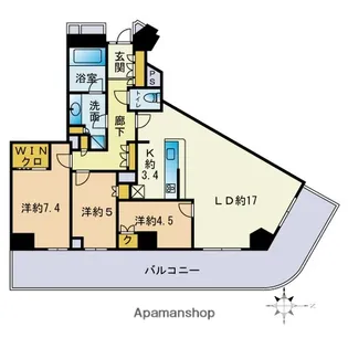 ザ・パークハウス福岡タワーズWEST【2階】の間取り
