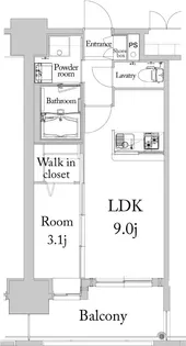 エンクレスト薬院大通【4階】の間取り