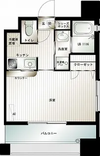 エンクレスト薬院【6階】の間取り