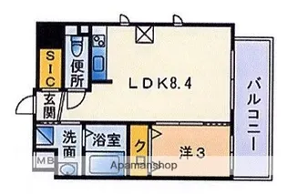 フローレンス桜坂【6階】の間取り