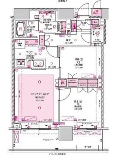 BRILLIA TOWER西新【20階】の間取り