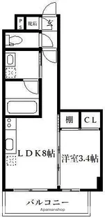 福岡県福岡市中央区舞鶴1丁目【マンション】の間取り