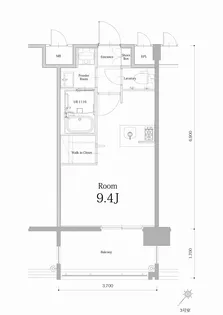 エンクレスト博多駅南BASE【14階】の間取り