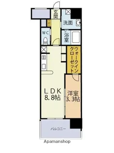 ブレス唐人町駅前【9階】の間取り