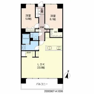 プライムメゾン百道浜【10階】の間取り
