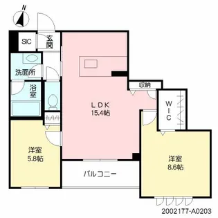 大濠パークレジデンス【2階】の間取り