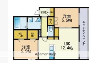 Villaggio alto西公園【3階】の間取り