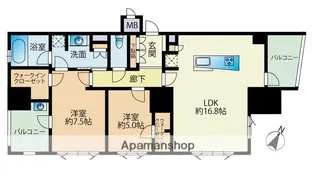 プレミスト赤坂けやき通り【5階】の間取り