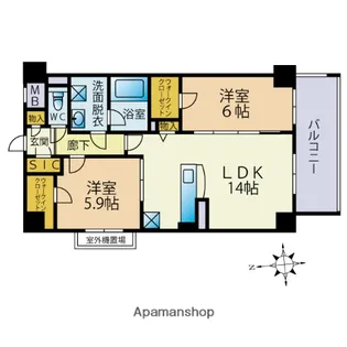 コンチネンタル【5階】の間取り